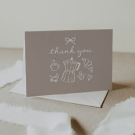 Tarjeta De Agradecimiento Café Bebe Home Coffee Baby Shower Latte