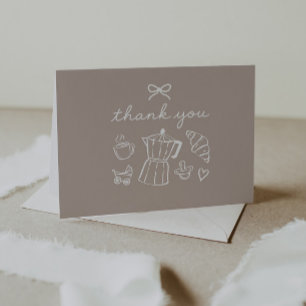 Tarjeta De Agradecimiento Café Bebe Home Coffee Baby Shower Latte