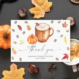 Tarjeta De Agradecimiento Café Calabaza Gracias Desayuno para la novia