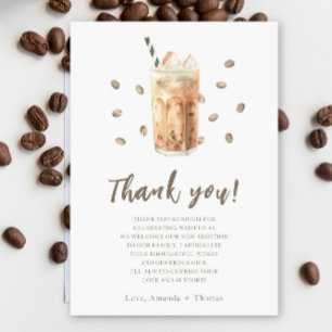 Tarjeta De Agradecimiento Café con hielo para preparar Baby shower Gracias