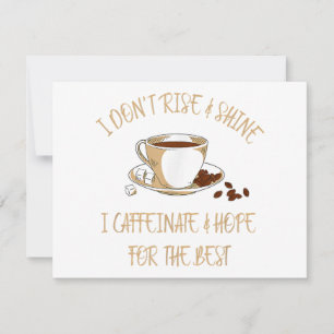 Tarjeta De Agradecimiento Café gracioso - No me levanto y resplanto café