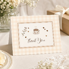 Tarjeta De Agradecimiento Café Love Is Brewing Boho Beige Personalizado