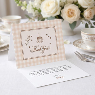 Tarjeta De Agradecimiento Café Love Is Brewing Boho Beige Personalizado