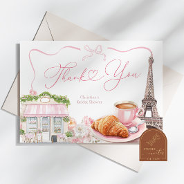 Tarjeta De Agradecimiento Café parisino coqueto Brunch Nupcial Francés