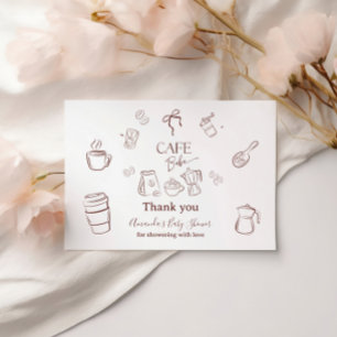 Tarjeta De Agradecimiento Café Temático Cafe Bebe Brewing Baby Shower