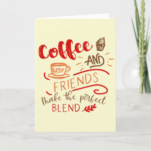 Tarjeta De Agradecimiento Café y amigos citan a los amantes del café