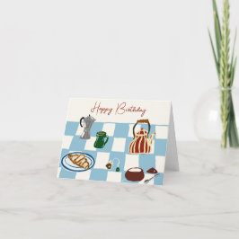 Tarjeta De Agradecimiento Café y té Feliz cumpleaños