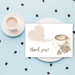 Tarjeta De Agradecimiento Cafetería Breve Bebé Ducha Gracias