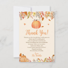 Tarjeta De Agradecimiento Caída Baby Shower Gracias Cartas