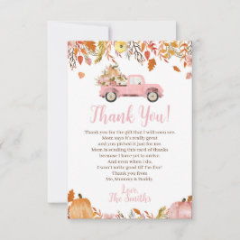 Tarjeta De Agradecimiento Caída Baby Shower Gracias Cartas por un Chica
