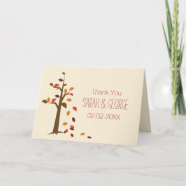 Tarjeta De Agradecimiento Caída, boda de caída de árboles Gracias