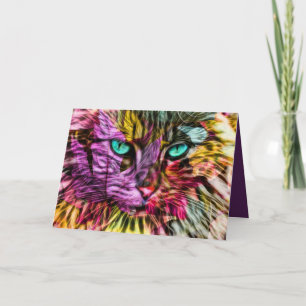 Tarjeta De Agradecimiento Caída de Gato Gato Gatito deja un diseño artístico