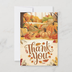 Tarjeta De Agradecimiento Caída de la Pequeña Cosecha del Otoño