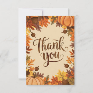Tarjeta De Agradecimiento Caída de otoño encantada