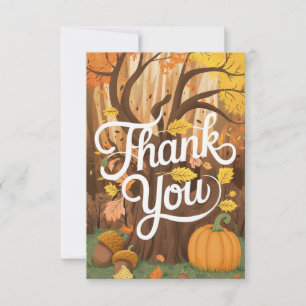 Tarjeta De Agradecimiento Caída del otoño simple del bosque