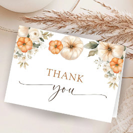 Tarjeta De Agradecimiento Caída En Amor Baby Shower Otoño Follado Gracias