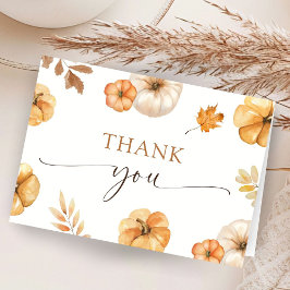 Tarjeta De Agradecimiento Caída En Amor Baby Shower Otoño Follado Gracias