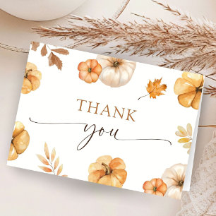 Tarjeta De Agradecimiento Caída En Amor Baby Shower Otoño Follado Gracias