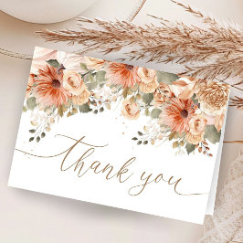 Tarjeta De Agradecimiento Caída En Amor Baby Shower Otoño Follado Gracias