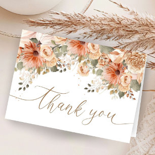 Tarjeta De Agradecimiento Caída En Amor Baby Shower Otoño Follado Gracias