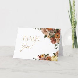 Tarjeta De Agradecimiento Caída En El Amor Cae Baby Shower Floral