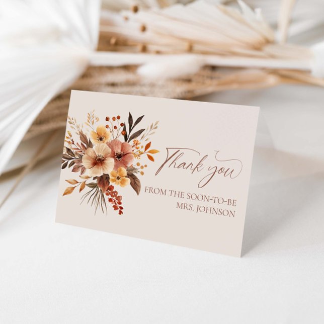 Tarjeta De Agradecimiento Caída En El Amor Ducha Bridal Gracias (Subido por el creador)