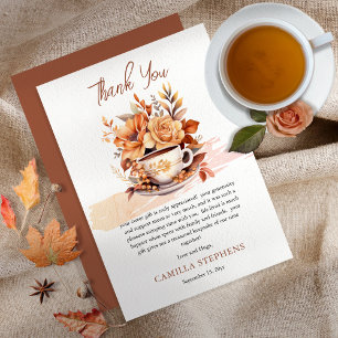 Tarjeta De Agradecimiento Caída Floral Cottage Core Teacup