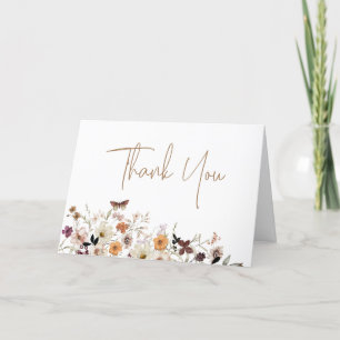 Tarjeta De Agradecimiento Caída Flores Silvestres Ducha Bridal Doblado