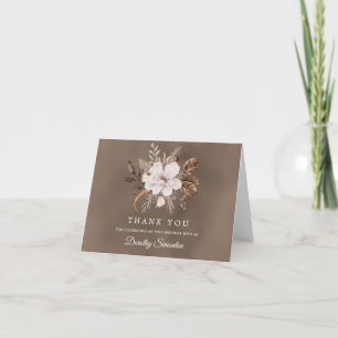 Tarjeta De Agradecimiento Caída Neutra de Floral Blanca 90 cumpleaños