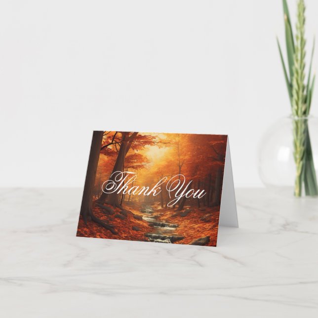 Tarjeta De Agradecimiento Caída Rústica Sale De La Naturaleza De Otoño Graci (Anverso)