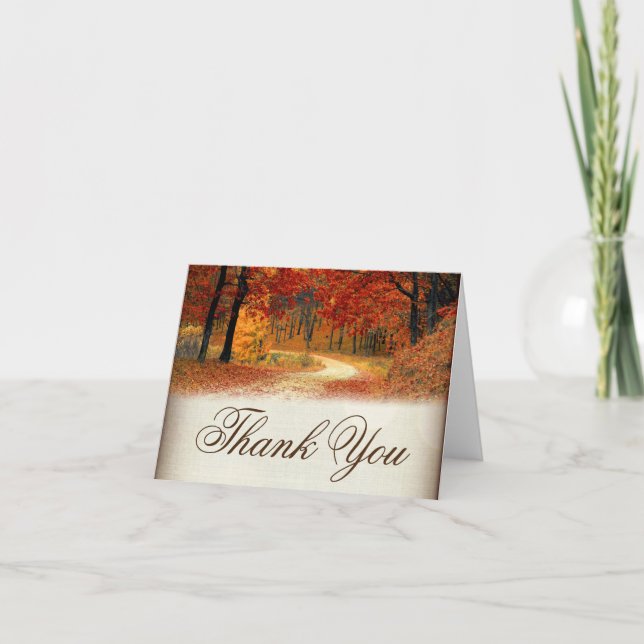 Tarjeta De Agradecimiento Caída Rústica Sale De Otoño Gracias Cartas (Anverso)