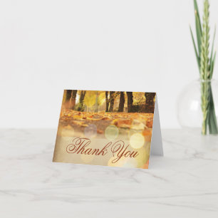 Tarjeta De Agradecimiento Caída Rústica Sale De Otoño Gracias Cartas