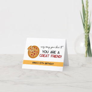 Tarjeta De Agradecimiento Caja de Favores para Fiesta de Pizza