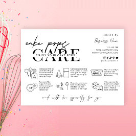 Tarjeta De Agradecimiento Cake Pops Instrucciones Logotipo Minimalista Panad