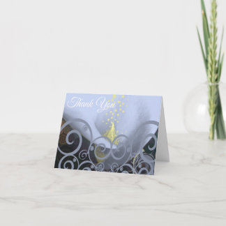 Tarjeta De Agradecimiento Cala Lilly Gracias Azules Remolinos