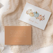 Calabaza acuarela Floral otoño | BABY SHOWER