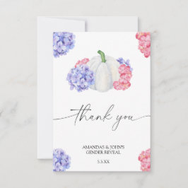 Tarjeta De Agradecimiento Calabaza acuarela Gracias revelar el género
