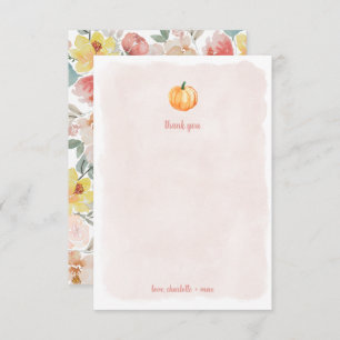 Tarjeta De Agradecimiento Calabaza acuática ducha bebé gracias