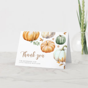 Tarjeta De Agradecimiento Calabaza acuática otoño otoño caída