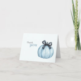 Tarjeta De Agradecimiento Calabaza azul acuarela