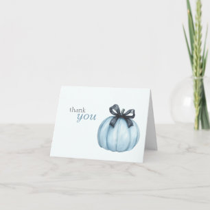 Tarjeta De Agradecimiento Calabaza azul acuarela