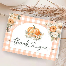 Tarjeta De Agradecimiento Calabaza Baby Shower otoño otoño doblado gracias