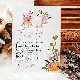 Tarjeta De Agradecimiento Calabaza blanca floral suave de boquilla pequeña d