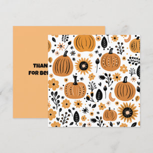 Tarjeta De Agradecimiento Calabaza capilar y flor de caída caprichosas perso
