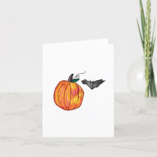 Tarjeta De Agradecimiento Calabaza con bata gris