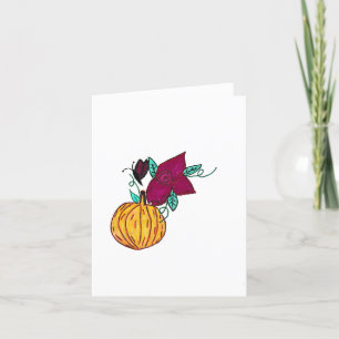 Tarjeta De Agradecimiento Calabaza con mariposa morada
