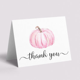 Tarjeta De Agradecimiento Calabaza Cuidada Bebé Chica Ducha