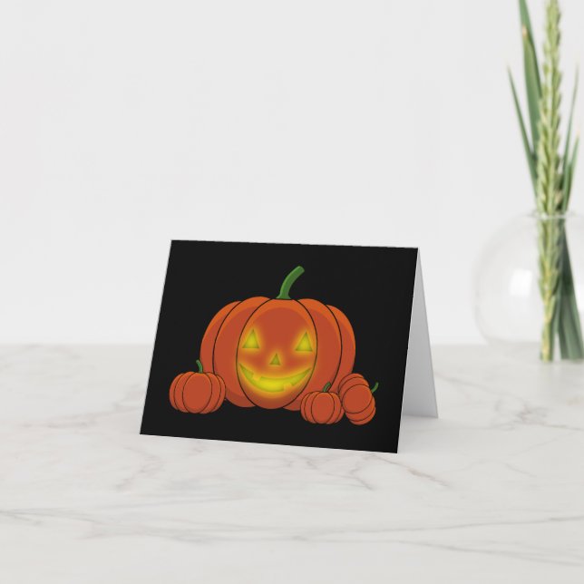 Tarjeta De Agradecimiento Calabaza de calabaza brillante de Jack-o'-Lantern (Anverso)