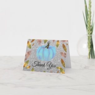 Tarjeta De Agradecimiento Calabaza de color de agua Caída Calabaza Plata Pur