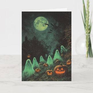 TARJETA DE AGRADECIMIENTO CALABAZA DE HALLOWEEN FANTASMAS